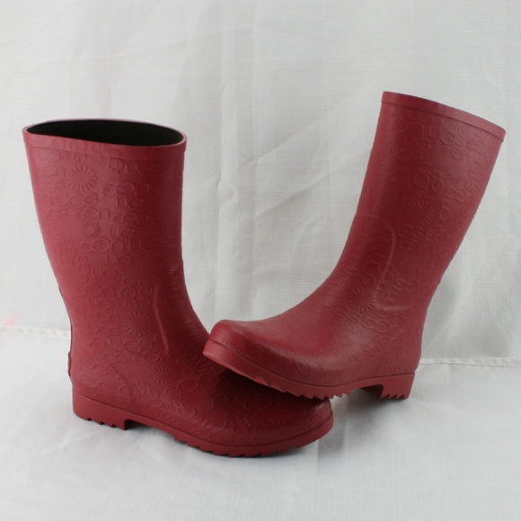 womens red boots size 10